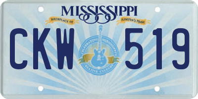 MS license plate CKW519