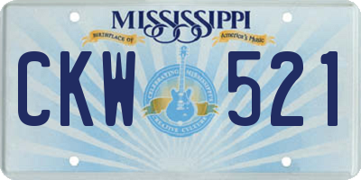 MS license plate CKW521