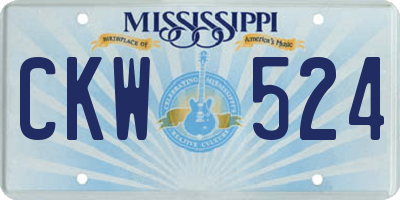 MS license plate CKW524