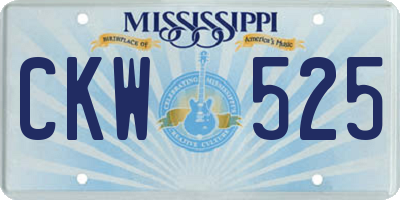 MS license plate CKW525