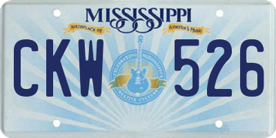 MS license plate CKW526