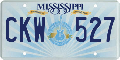 MS license plate CKW527