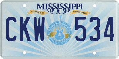 MS license plate CKW534