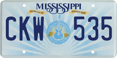 MS license plate CKW535