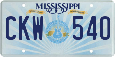 MS license plate CKW540