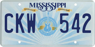 MS license plate CKW542