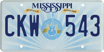 MS license plate CKW543