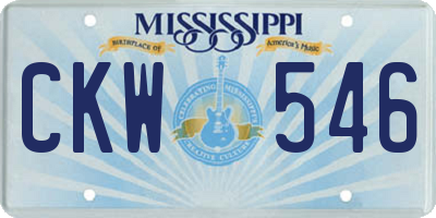 MS license plate CKW546