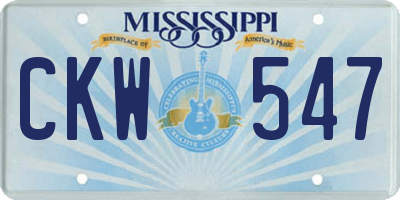 MS license plate CKW547