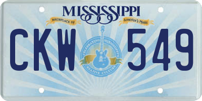 MS license plate CKW549