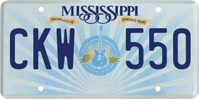 MS license plate CKW550