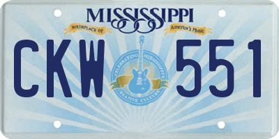 MS license plate CKW551