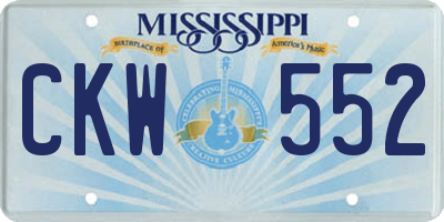 MS license plate CKW552