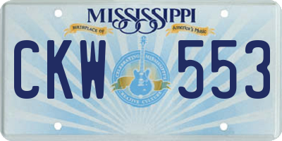 MS license plate CKW553