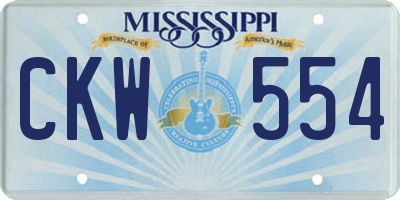MS license plate CKW554