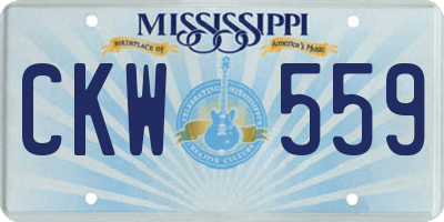 MS license plate CKW559
