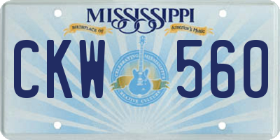 MS license plate CKW560