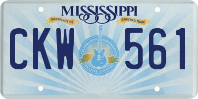 MS license plate CKW561