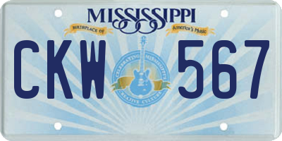 MS license plate CKW567