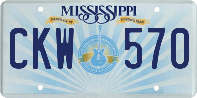 MS license plate CKW570