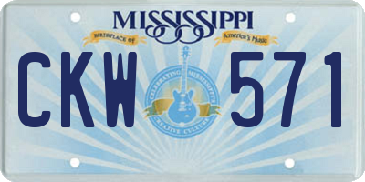 MS license plate CKW571