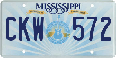 MS license plate CKW572
