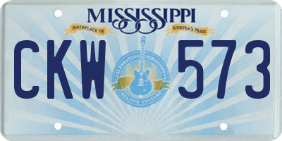 MS license plate CKW573