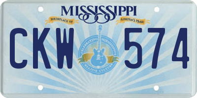 MS license plate CKW574