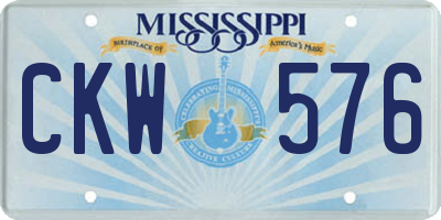 MS license plate CKW576