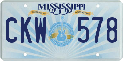 MS license plate CKW578