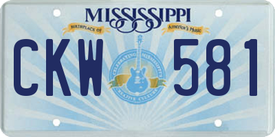 MS license plate CKW581