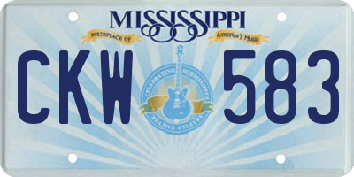 MS license plate CKW583