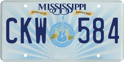 MS license plate CKW584