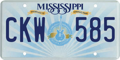 MS license plate CKW585