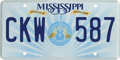 MS license plate CKW587