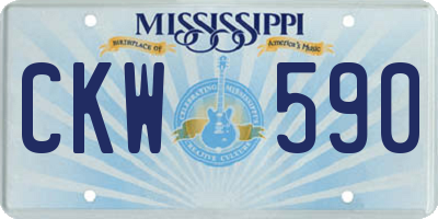MS license plate CKW590