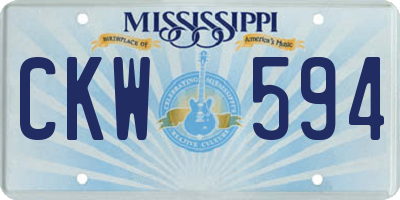 MS license plate CKW594