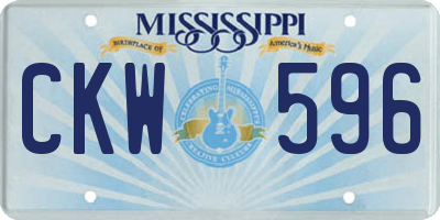 MS license plate CKW596