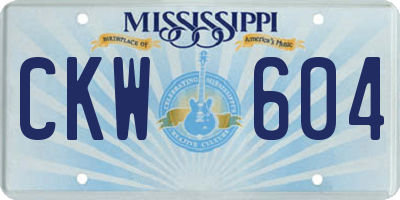MS license plate CKW604