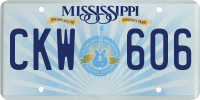 MS license plate CKW606
