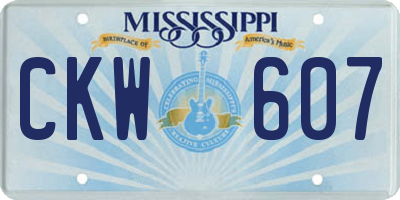 MS license plate CKW607