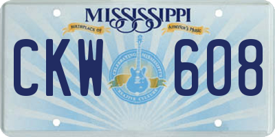 MS license plate CKW608