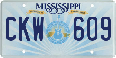 MS license plate CKW609