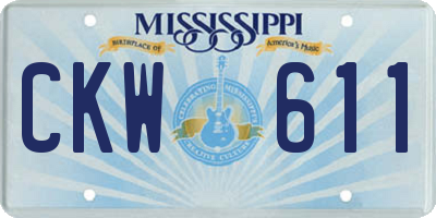 MS license plate CKW611