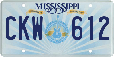MS license plate CKW612