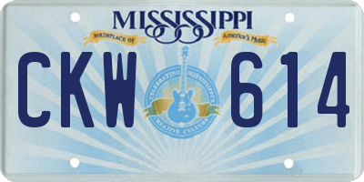 MS license plate CKW614
