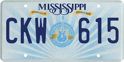 MS license plate CKW615
