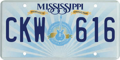 MS license plate CKW616