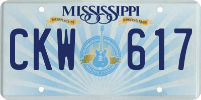 MS license plate CKW617