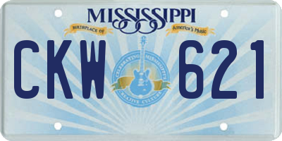 MS license plate CKW621